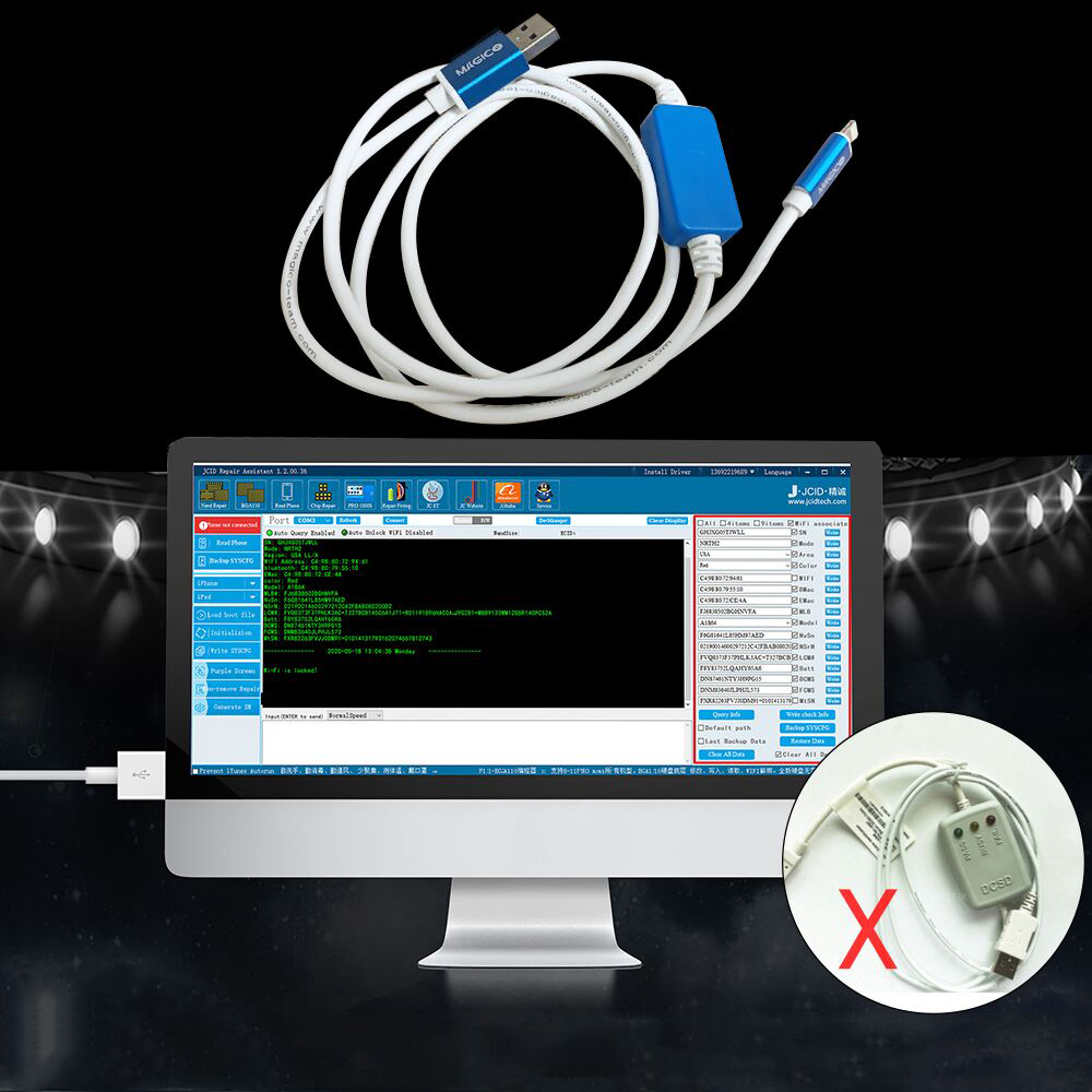 Magico OEM DCSD Cáp Tím Màn Hình Kỹ Thuật & Khai Thác Cho iPhone 7/7P/8/8P/X iPad Đọc Ghi Nand SysCfg Dữ Liệu