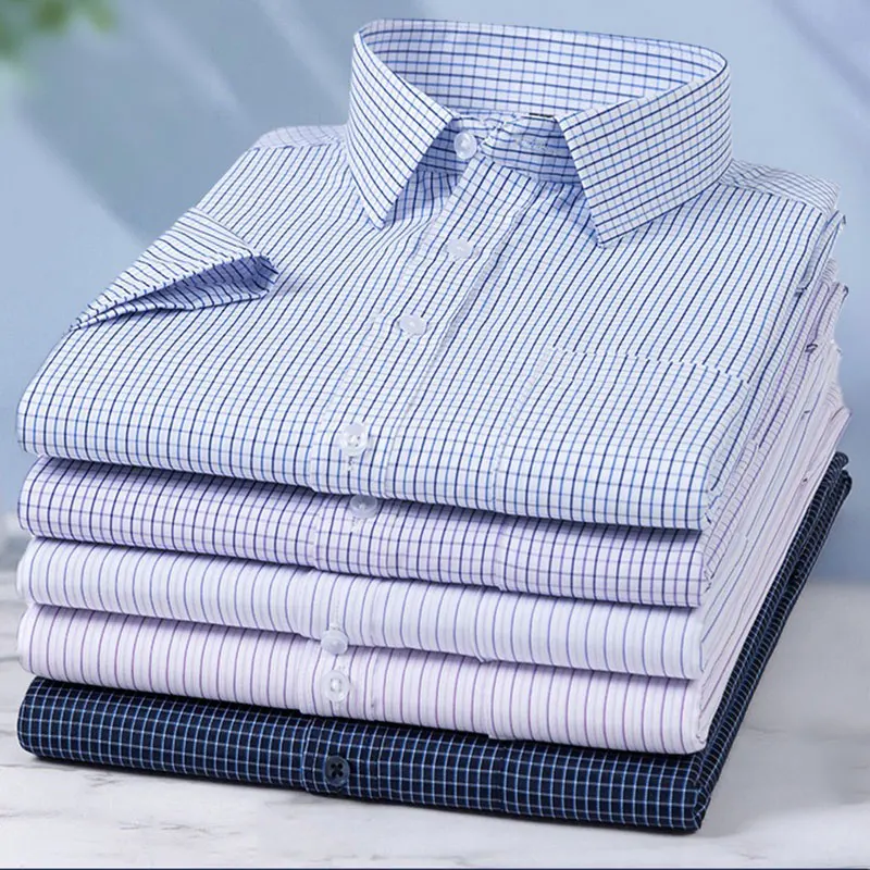 Sommer dünne Herren Kurzarmhemd Business Casual Social Workwear kostenlos Bügeln leicht zu pflegen profession elle Kleidung