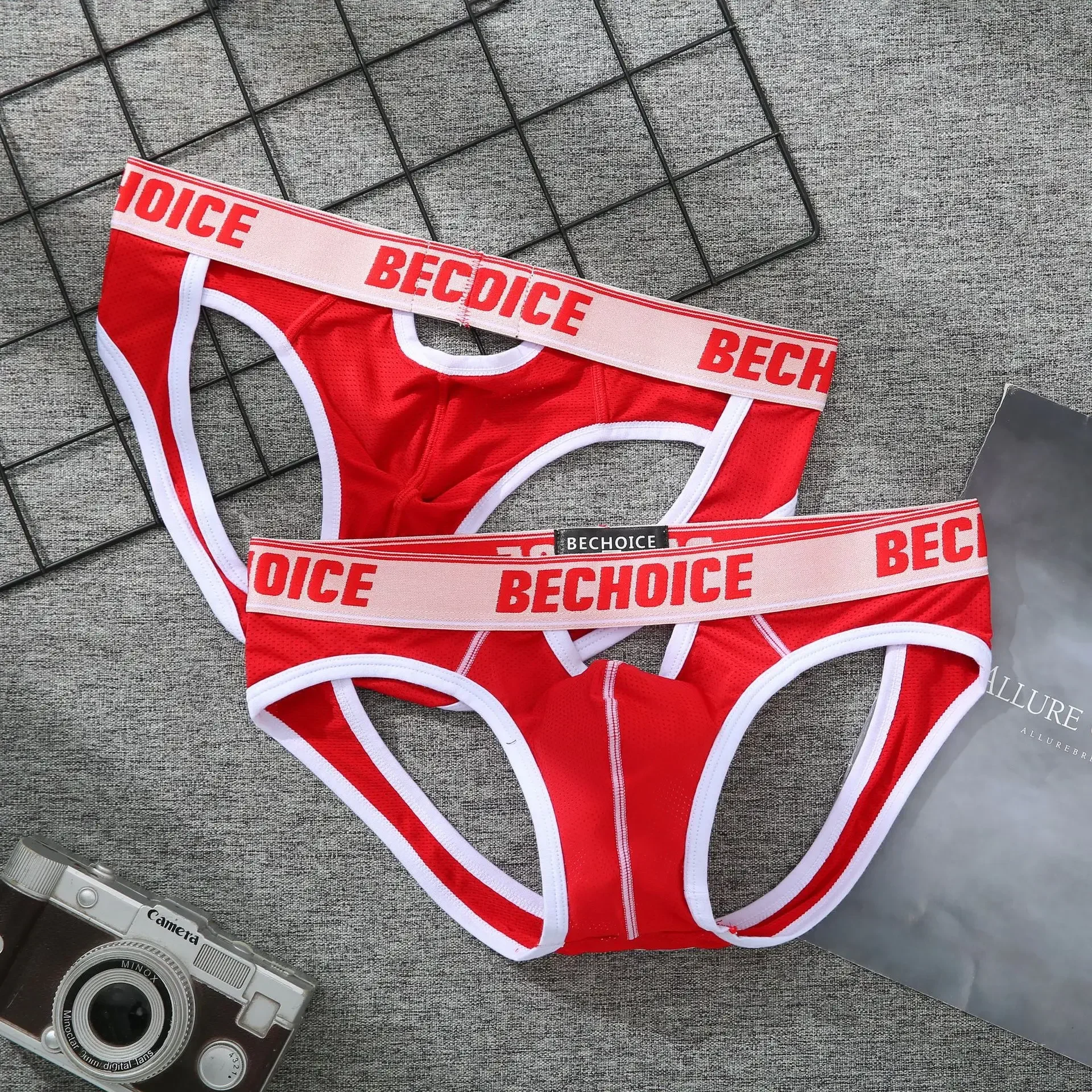 メンズバック中空ローウエストセクシー下着ユースダブルTパンツ