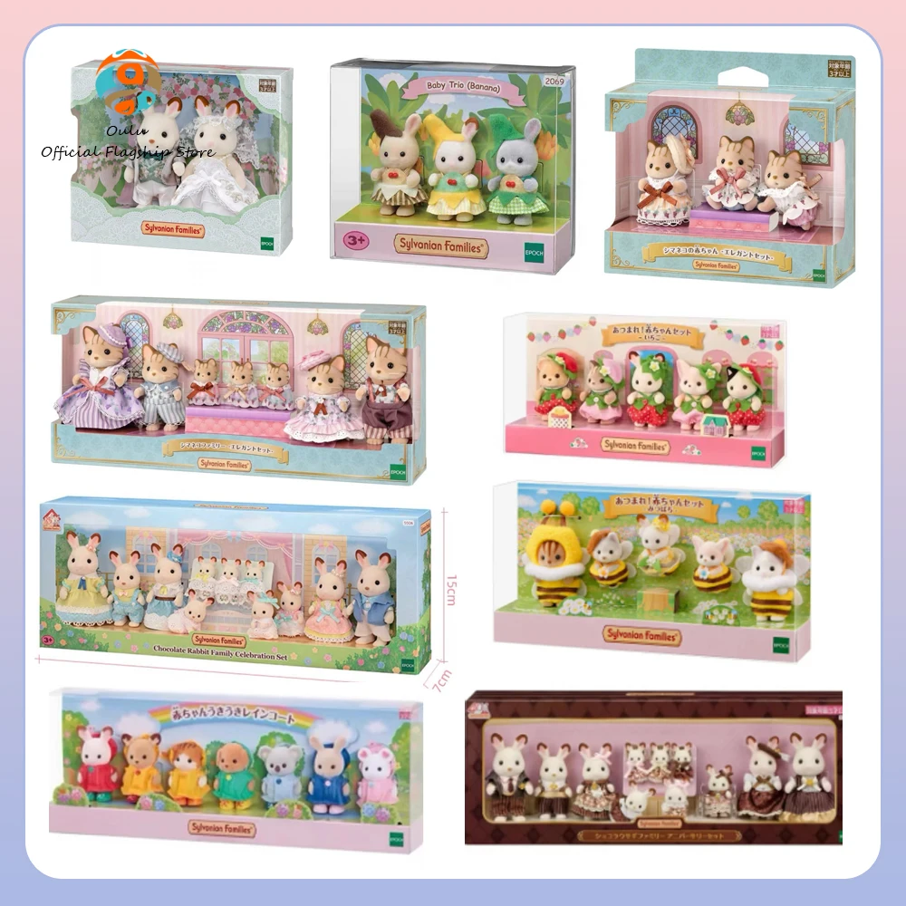 Nuevas familias genuínas de Sylvanian, familia de fresas, juego de simulación, gato persa, muñeca Kawaii, princesa real, juguetes personalizados para guardería