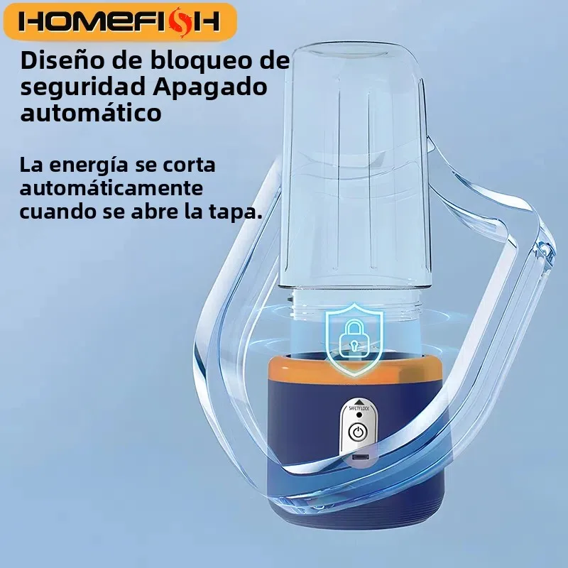 Licuadora exprimidora portátil, exprimidor de frutas eléctrico de 400ml, carga USB, taza de jugo de fruta de naranja y limón, máquina licuadora de batidos, 2 tazas