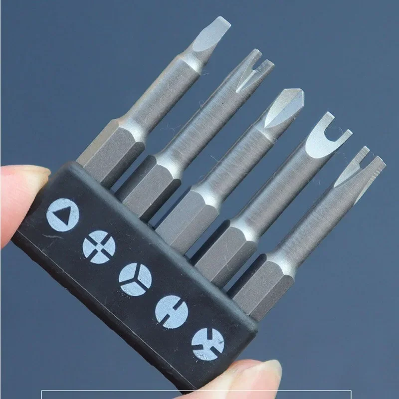 5pcs/set  Special Shaped Screwdriver Set 50mm U-shaped Y-Type Triangle Inner Cross Three Points Screwdriver Bit Tool