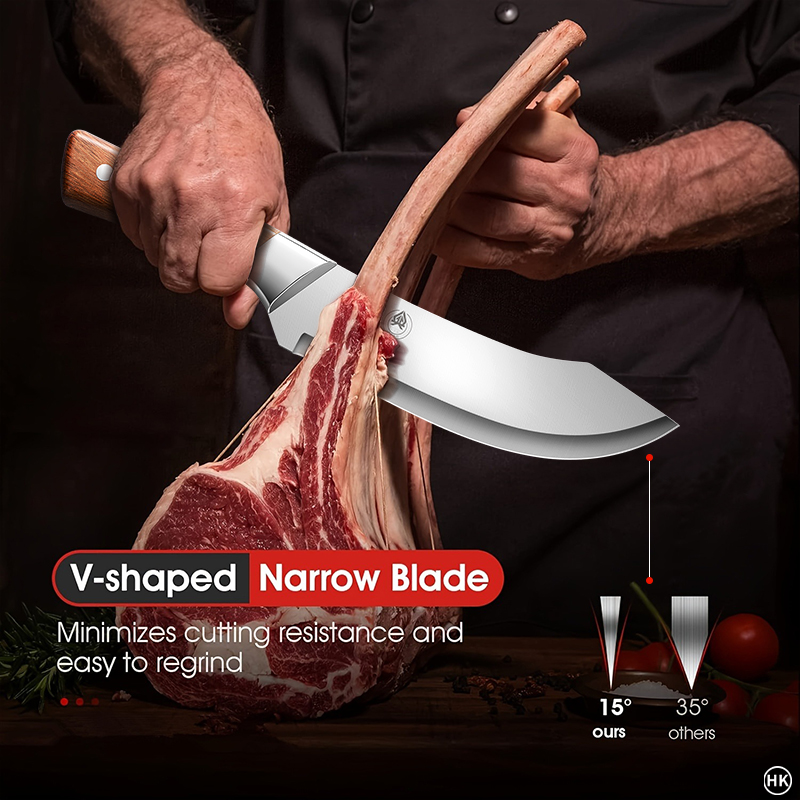 Stainless steel ultra sharp bending fracture knife, suitable for precise cutting, trimming, and peeling by professional butchers
