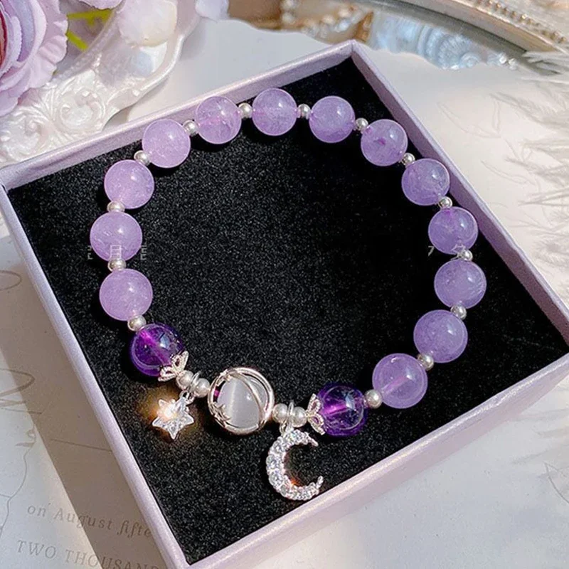 Niche Design Star CHAIN พู่สร้อยข้อมือผู้หญิงแฟนตาซีคริสตัลสีฟ้าลูกปัดเชือกสร้อยข้อมือเพื่อนที่ดีที่สุดเครื่องประดับของขวัญ