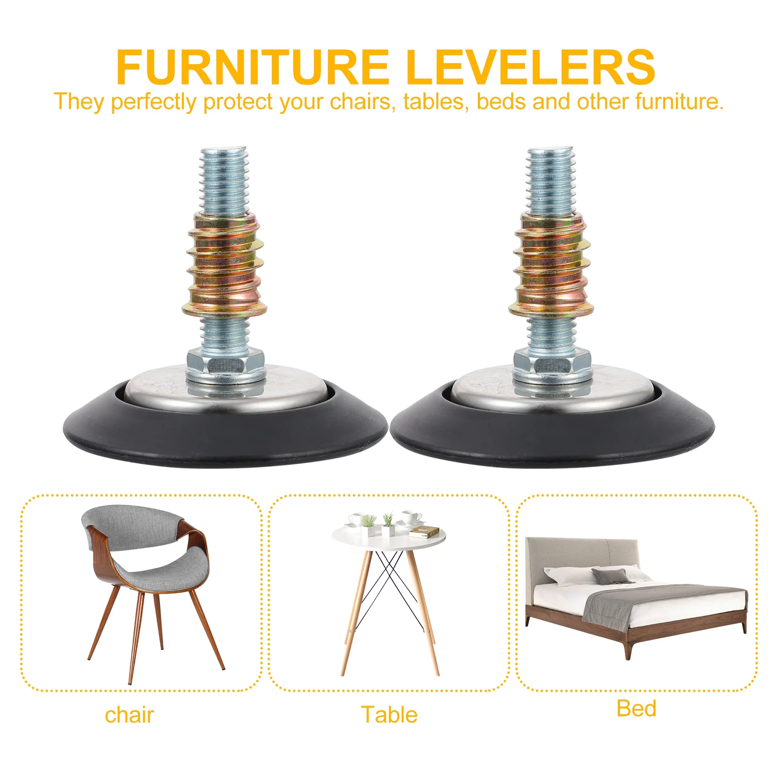 4 Pcs Adjustable Furniture Levelers Heavy Duty T Nut Replacement Feet For Tables Chairs Leg Levelers Furniture Parts