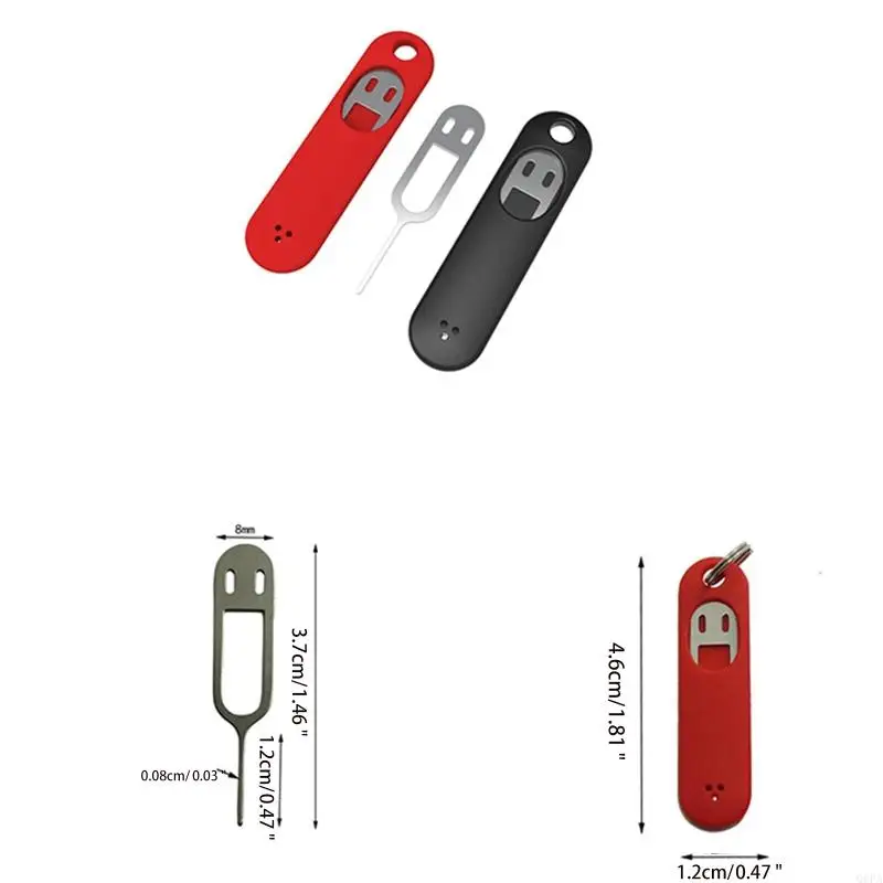 SIM Card Removal Tool Card Tray Eject Pins Needle with Detachable Keychain Charm for Phone Models Universal