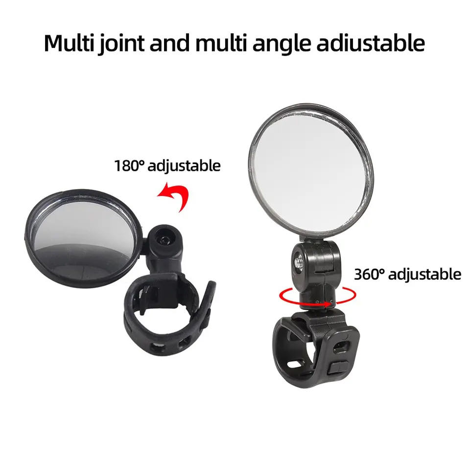 Espejo retrovisor universal para bicicleta 360 ° Espejos retrovisores de manillar de ciclismo de gran angular convexo giratorio ajustable