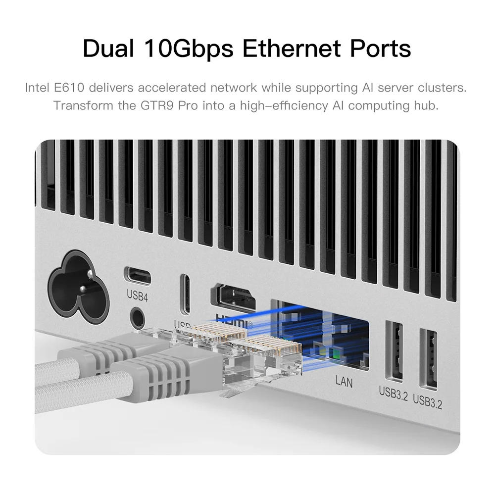 Beelink GTR9 Pro Ryzen AI Max+ 395 Мощный ПК с искусственным интеллектом 128G LPDDR5 2T SSD Windows 11 8K 60 Гц Wi-Fi7 BT5.4 Мини-игровой ПК GTR7 Pro SER9