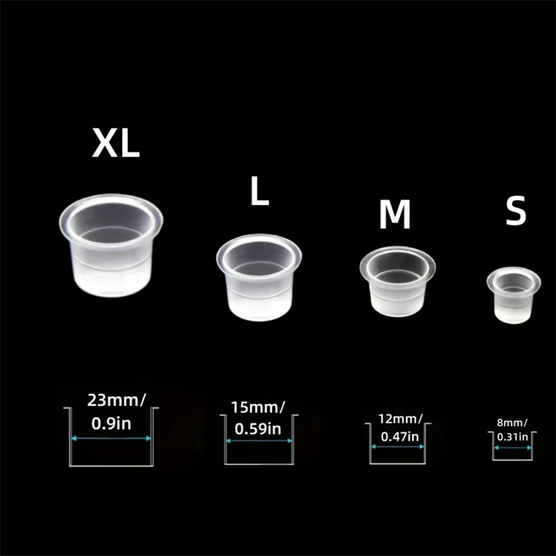 100 stuks meerdere maten wegwerp tattoo-inktbeker permanente make-up kleurpigmentbeker container tattoo-accessoire voor tattoo-artiesten