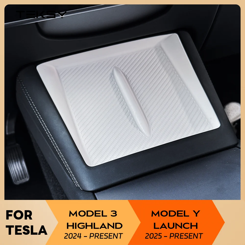 Para tesla novo modelo y lançamento juniper 2025 modelo 3 2024 highland carregamento sem fio almofada de silicone capa protetor controle central