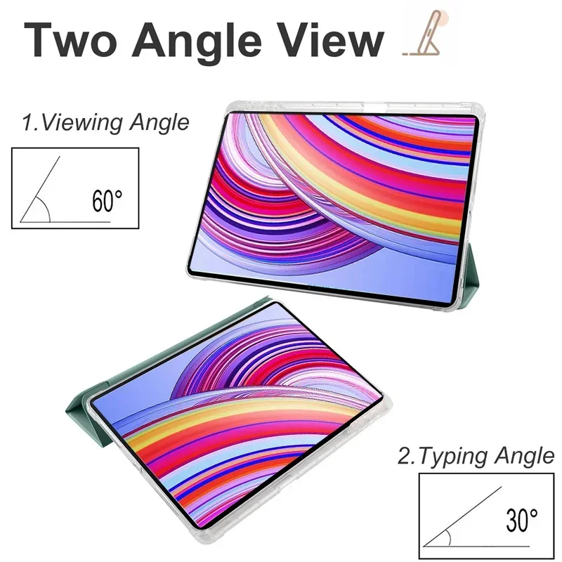 Para Xiaomi Poco Pad funda con portalápices soporte abatible suave TPU trasera magnética funda para tableta para Redmi Pad Pro 2024 funda de 12,1 pulgadas