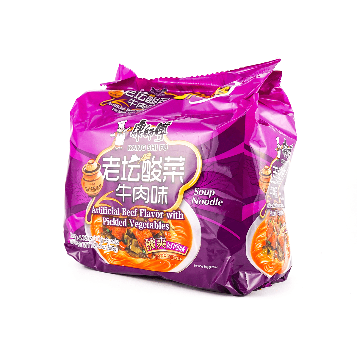[4Packs] MASTER KONG Pkl Cabbage Beef Ndl Flv 117g*4Packs*5