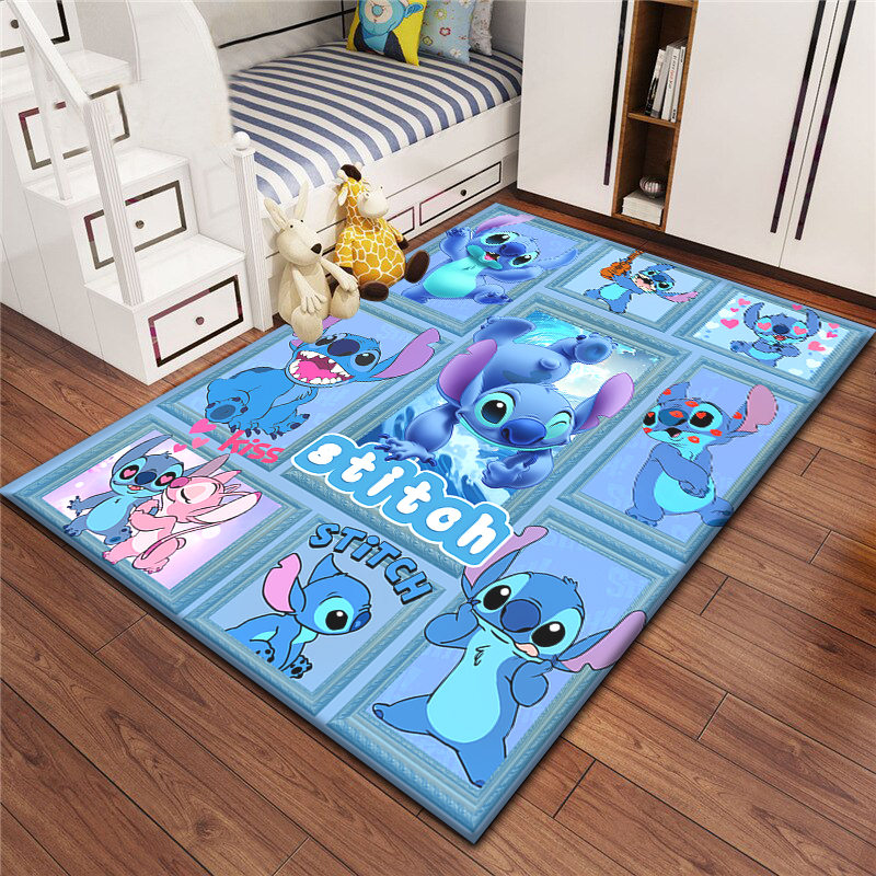 VIKAMA Cartoon Animation Crystal Pile Home Decorative Carpet Bedroom Living Room Kitchen Machine Washable Crawling Carpet