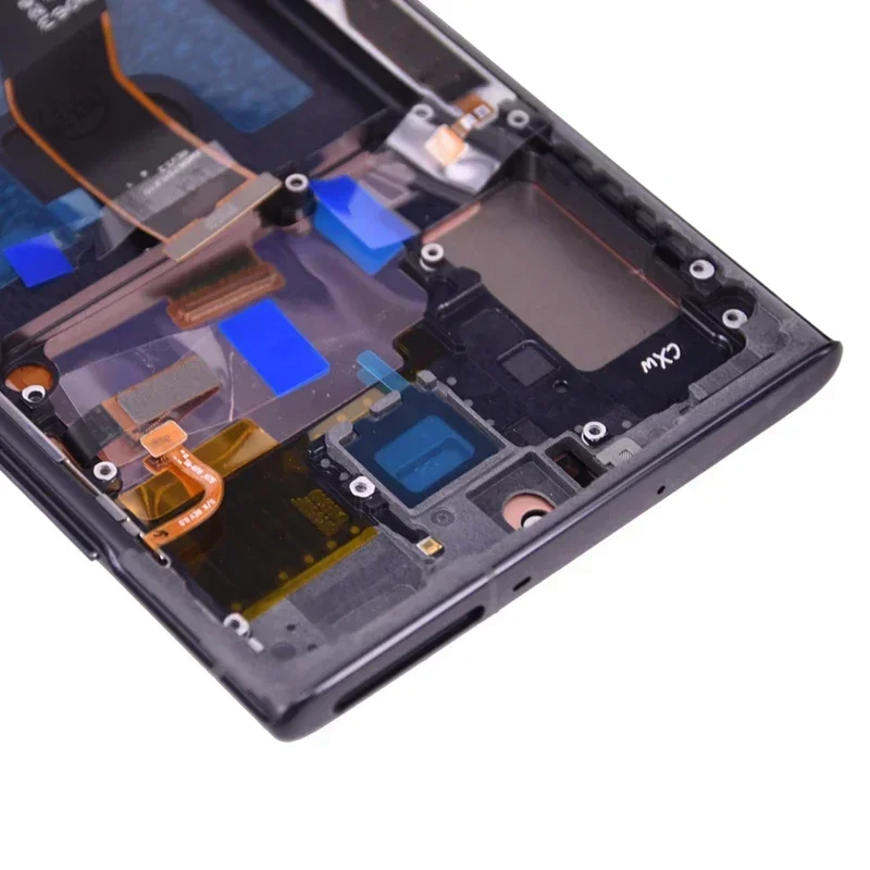 AMOLED หมายเหตุ 10 Plus สําหรับ Samsung Note10 + N975F จอแสดงผล Lcd หน้าจอสัมผัสกรอบสนับสนุน S ปากกาลายนิ้วมือ