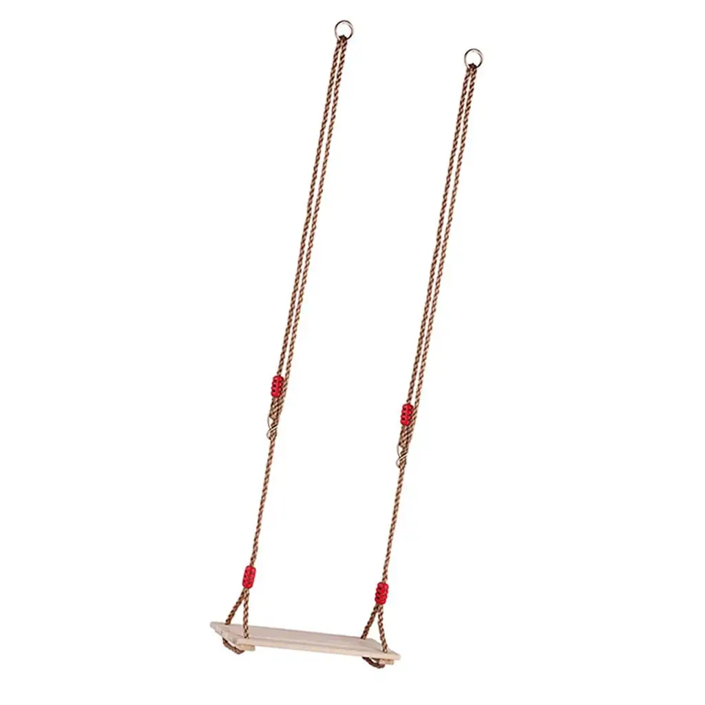 Asiento de columpios colgantes de madera con cuerda ajustable de 180cm de longitud, accesorios de juego de columpio de repuesto para asiento de columpio
