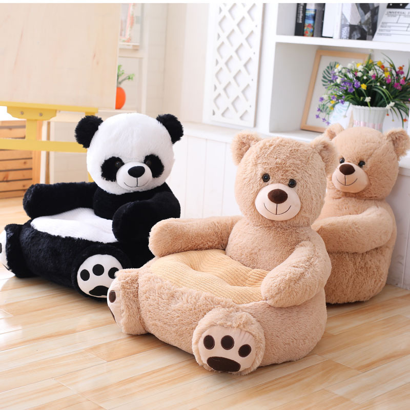 Cartoon Plush Sofa Teddy Bear Panda Stuffed Doll Baby Room Decor Cushion Washable Removable Learning Seats Photography Props