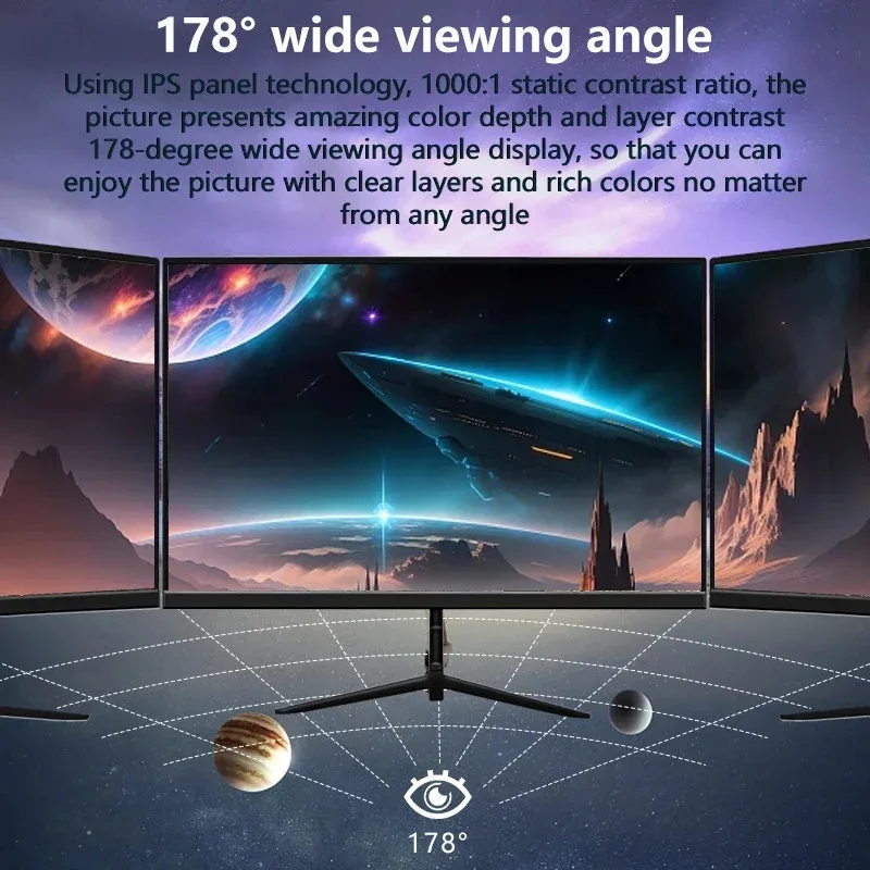 Custom 23.8" Monitor 75Hz 165Hz High Brush 1ms Response Black 23.8 Inch Desktop Computer Lcd Monitor Gaming Monitor