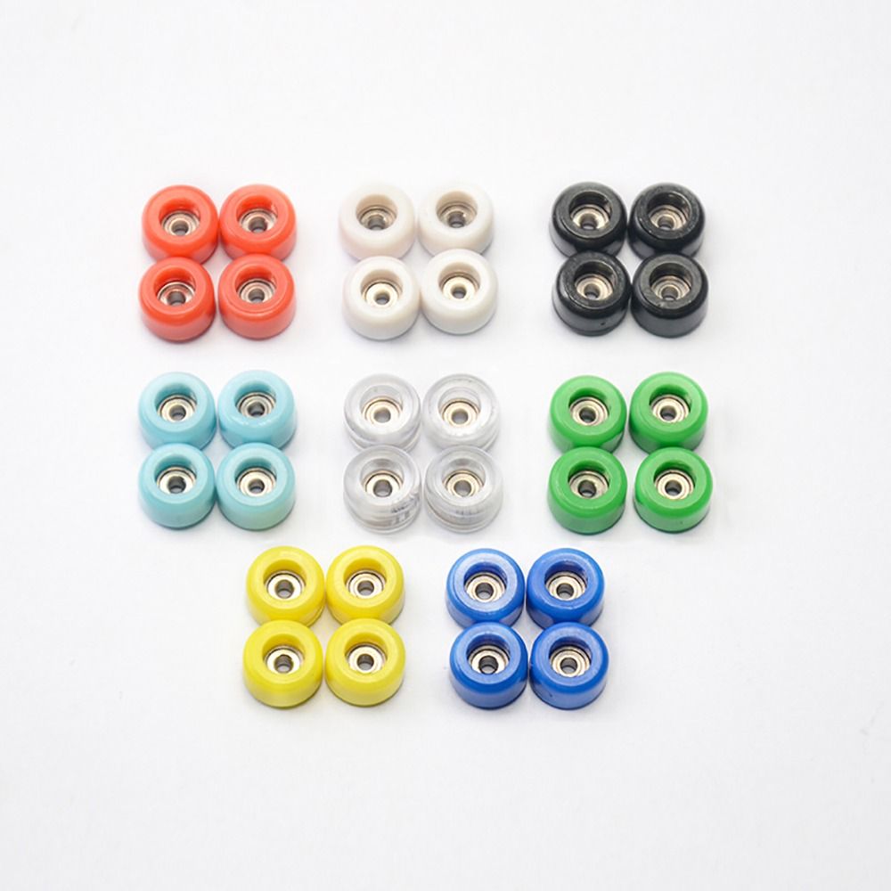Roda de rolamento cnc de uretano, 4 unidades, para escala profissional pu + metal mini rodas de skate de dedo