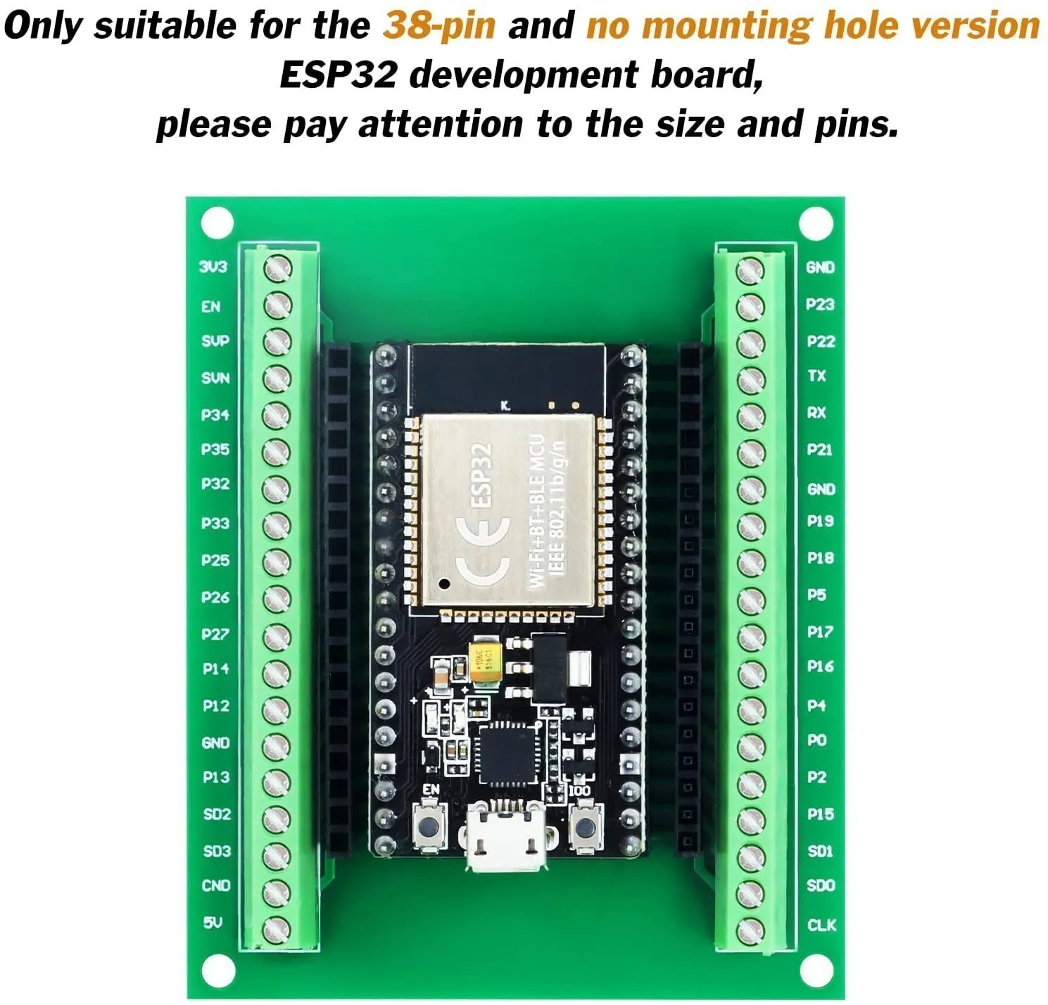ESP-WROOM-32 Vi Điều Khiển Ban Phát Triển ESP32 Mở Rộng Cửa Đột Phá Ban GPIO 1 Ra 2 Cho 38PIN Hẹp Phiên Bản