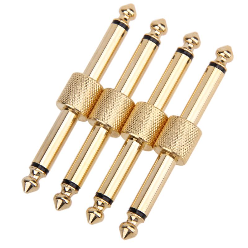 Guitar Effect Pedals Convert Instrument Connector Adapter Connector Metal Solder Plug Patch Audio Adaptors 6.35mm Jack