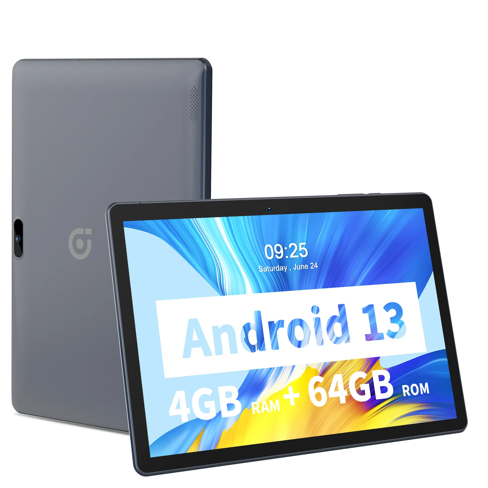PRITOM 10,1-Zoll-Tablet-PC Android 13 4 GB (2+2 VIRTUAL)) 64 GB Quad Core Bluetooth WiFi mit 3G-SIM-Kartensteckplatz