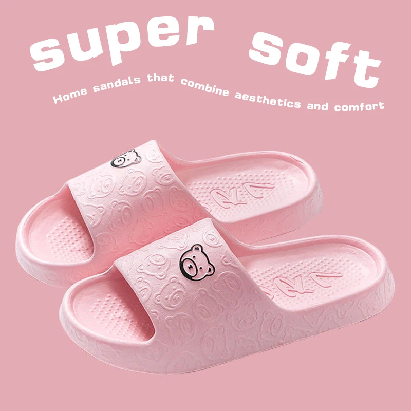 EVA ฤดูร้อนผู้หญิงแฟชั่นน่ารักกลางแจ้งลื่นรองเท้าแตะในร่ม Soft Sole คู่ Graffiti รองเท้าแตะ