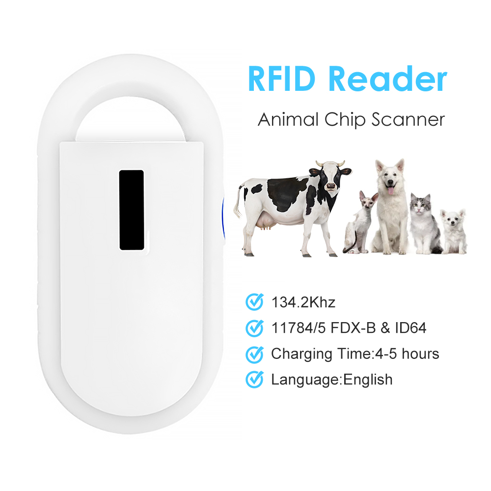 Rechargeable 134.2KHz Animal Microchip RFID Reader | PT160 Handheld Digital ID Pet Chip Scanner for Dog Cat Management