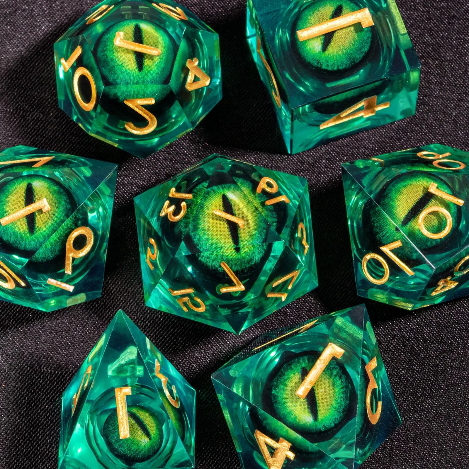 Conjunto de dados D&D de núcleo líquido DND, dados de dungeon e dragão de resina de borda afiada, dramatização, RPG D e D20, D12, D10, D8, D6, D4