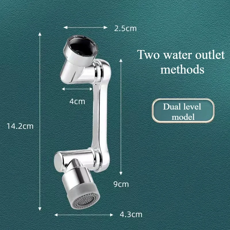 Extension de Rotation universelle ABS, aérateur de robinet, filtre anti-éclaboussures, robinets de lavabo de cuisine, buse de barboteur, deux Modes pour sortie d'eau