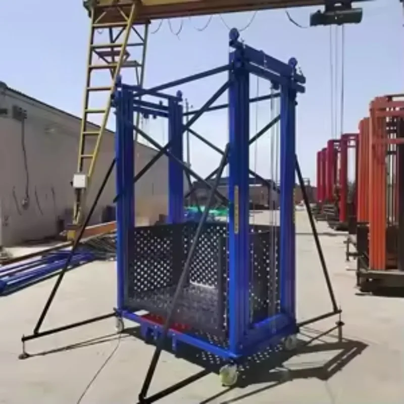 Electric Mobile Scaffolding Lift With Remote Control 500KG Load Capacity 8M Working Height Folding Platform For Construction
