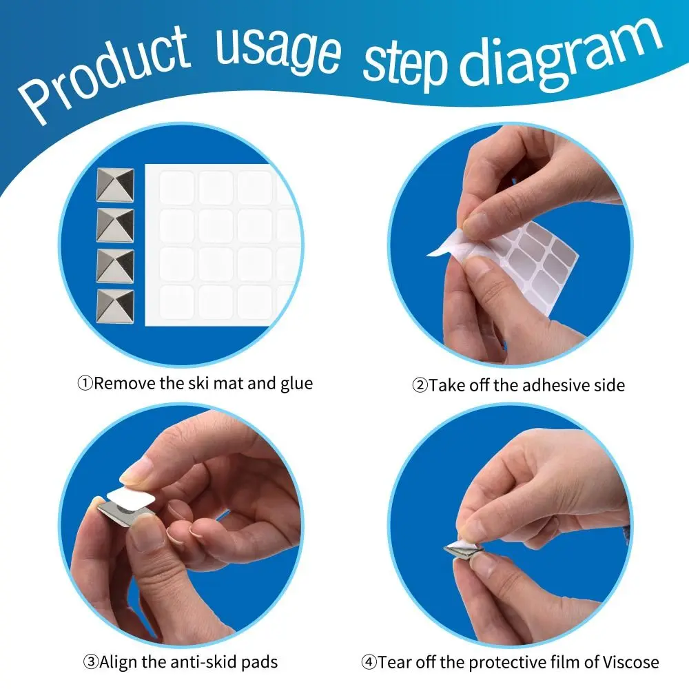 10 ชิ้นโลหะผสมสังกะสีสโนว์บอร์ด Stomp Pads แบบพกพาพีระมิด Studs สโนว์บอร์ด Grip Stomp Pad Anti - Slip ให้ Extra Grip