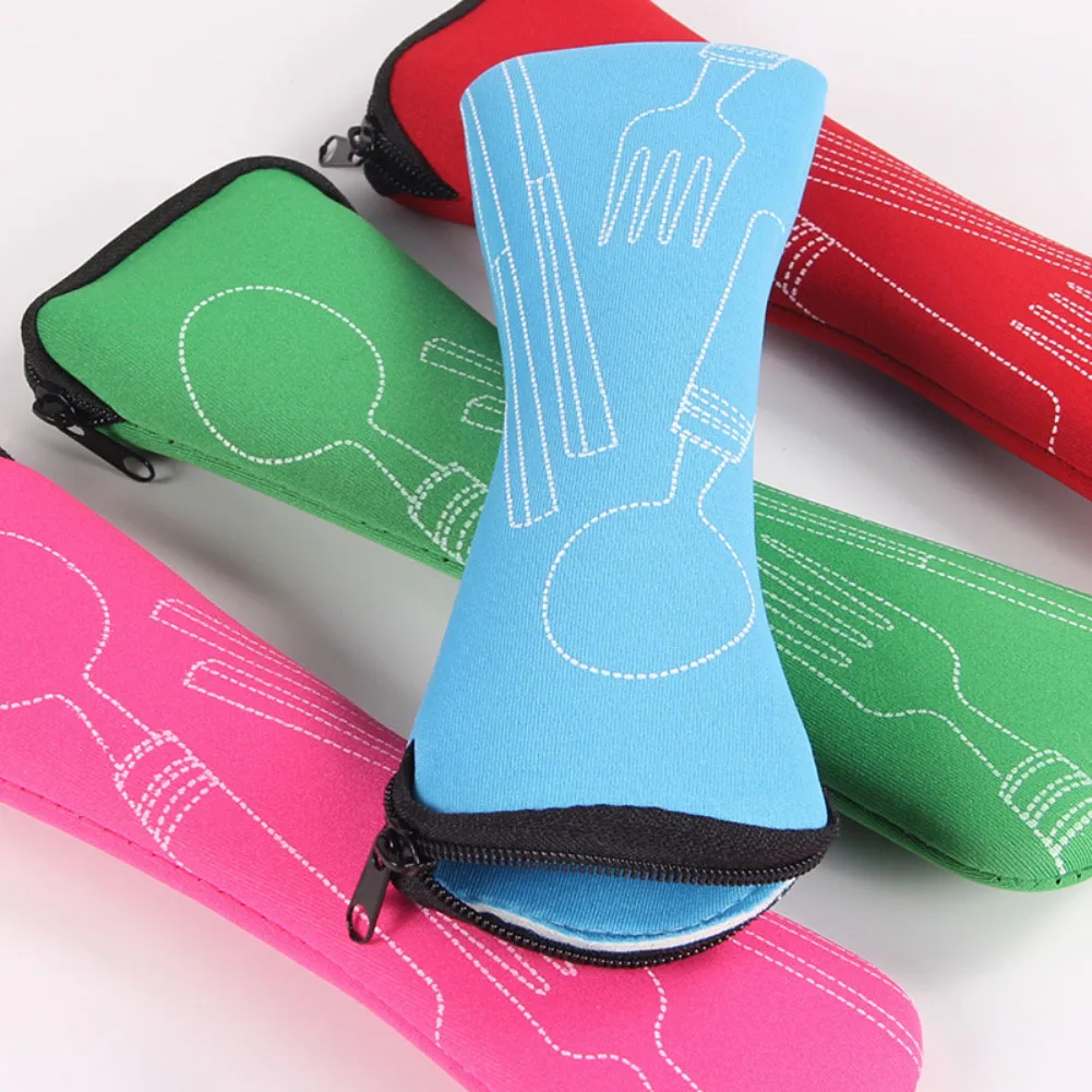 Portable Tableware Bag Cutlery  Dinner Set Travel Packaging Storage Box Dinnerware Picnic Fork Spoon  Without 
