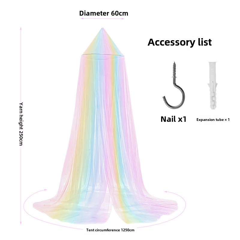 Cortina de quarto de bebê, cúpula, arco-íris, princesa, mosquiteiro para berço, recém-nascido, cama, dossel, tenda, crianças, decoração de quarto
