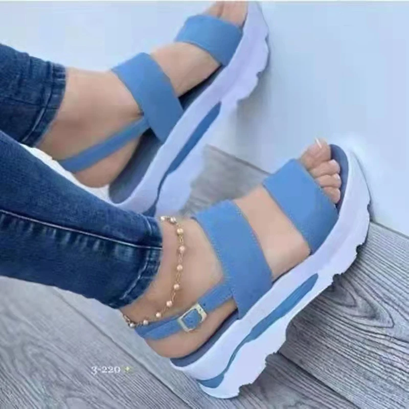 Femmes sandales à talons compensés été nouvelle femme chaussures à plate-forme basse sandales à talons chaussures de mode chaussures femme chaussures à semelles compensées