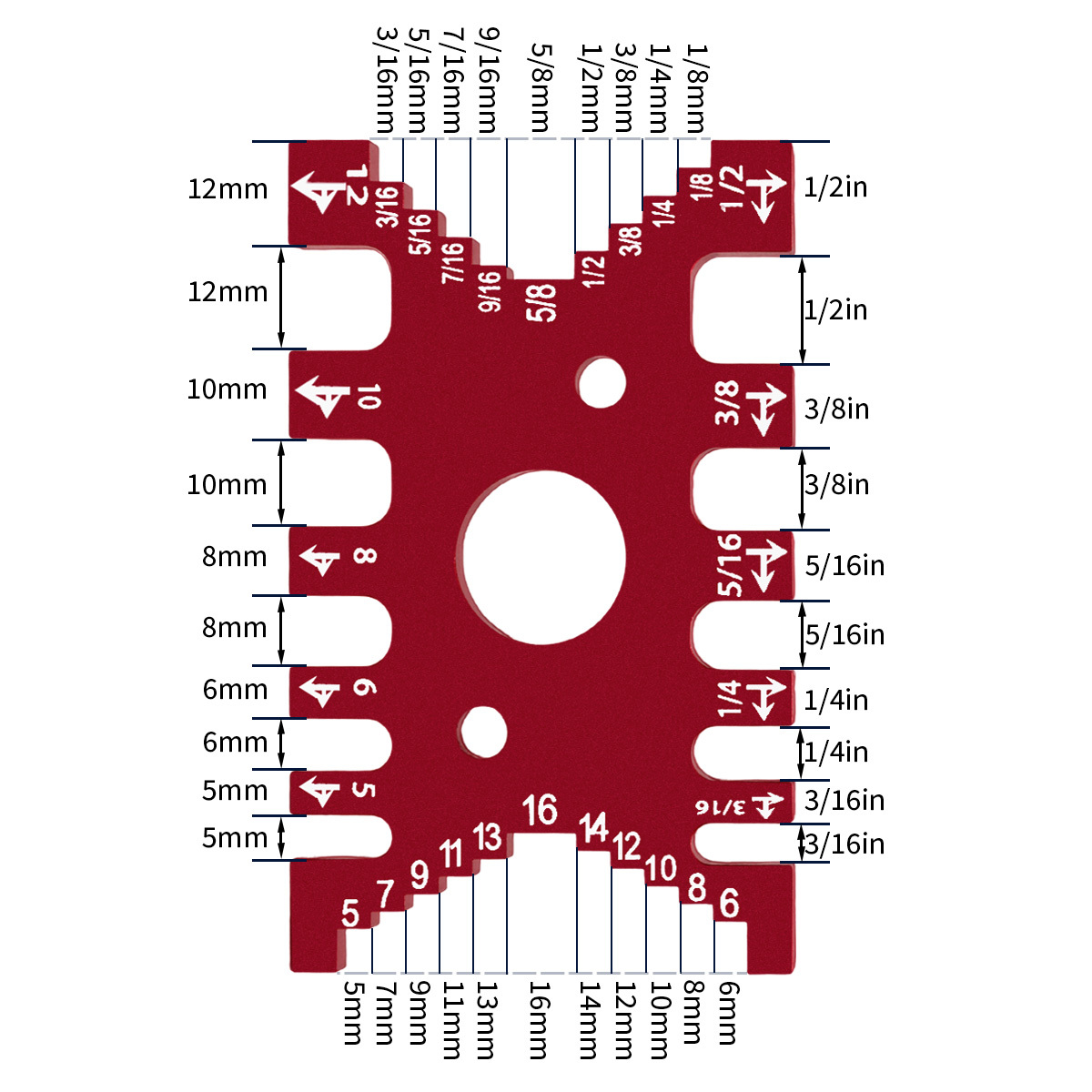 Precision Measure Metric/Inch Dovetail Jig - Woodworking Tenon Gaps Gauge Measuring Card Depth Gauge for Workbench, Router Bit