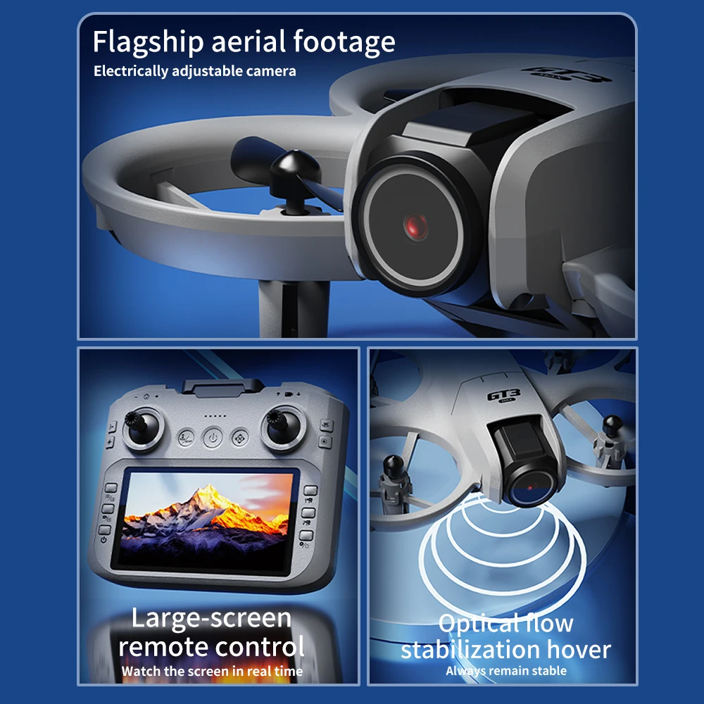 NEW Drones GT3 GPS 8K Professional HD 180° Dual Cameras 5G WIFI Brushless Motors Obstacle Avoidance FPV Foldable Quadcopter Toys