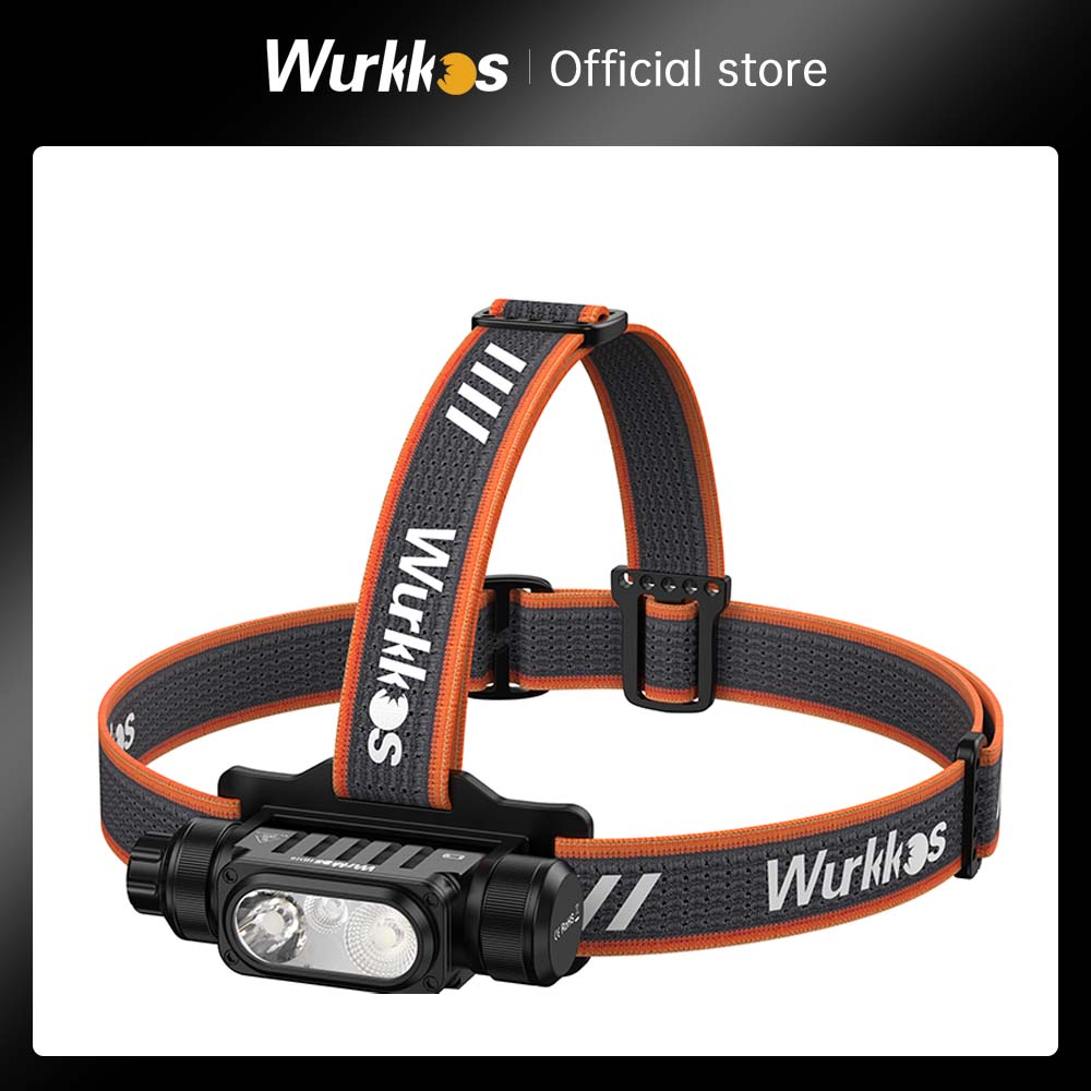 Wurkkos HD16 2500LM USB-C Linterna frontal recargable con luz roja y brillo automático Linterna máxima de 297 M para acampar
