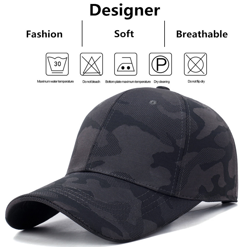 Gorras de béisbol de camuflaje simples unisex Primavera y otoño Sombreros casuales ajustables al aire libre Sombrero de protección solar