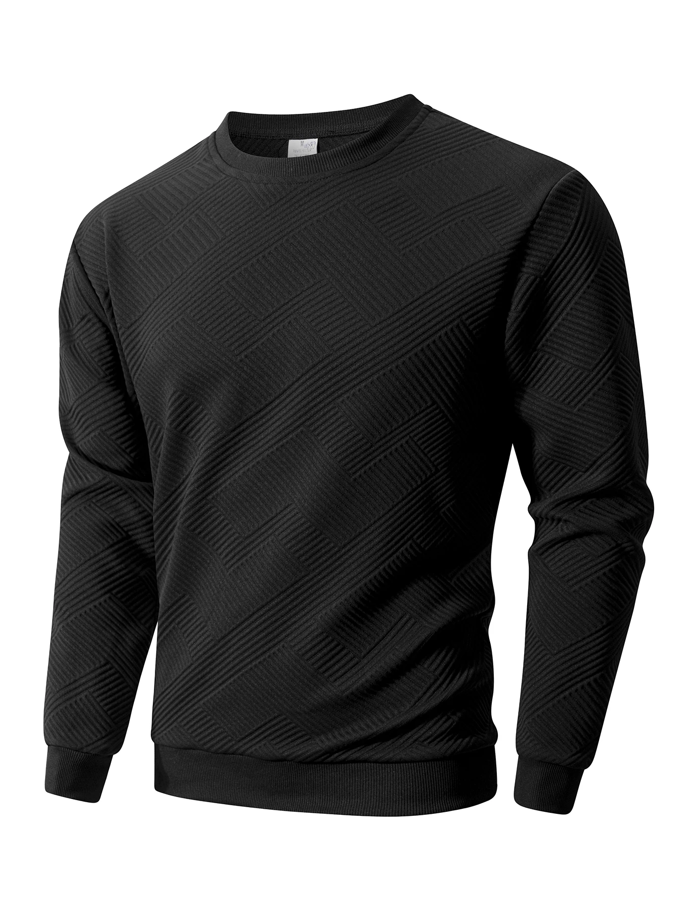 Moletom masculino com gola redonda, primavera outono, quente, básico, pulôver ao ar livre, casual, sem capuz, moletom com capuz, roupa esportiva masculina