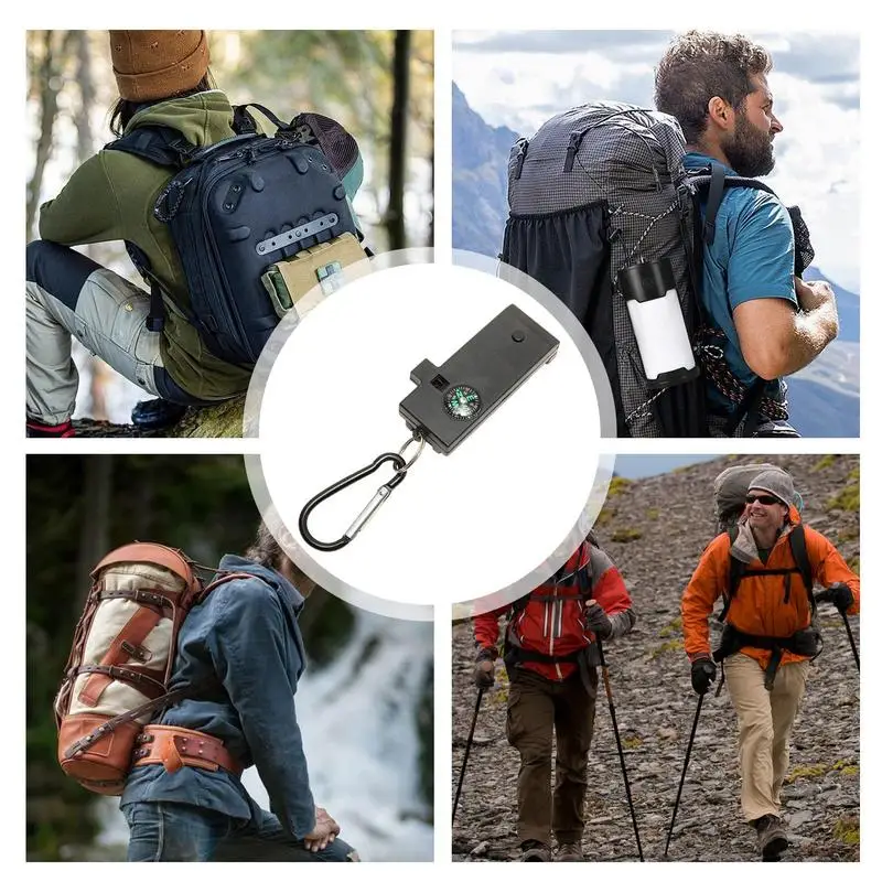 Camping Whistle 5 In 1 Portable Telescope Rescue Whistle Survival Gear Whistle Survival Equipment Magnifying Flashlight For