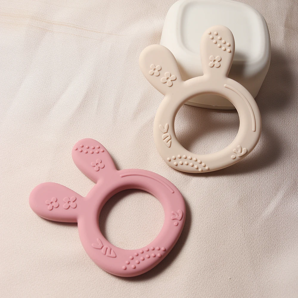 2024 New Baby Teether carrot bunny Shape Silicone Teether Teething Toy Kids Sensory Educational teething Toy