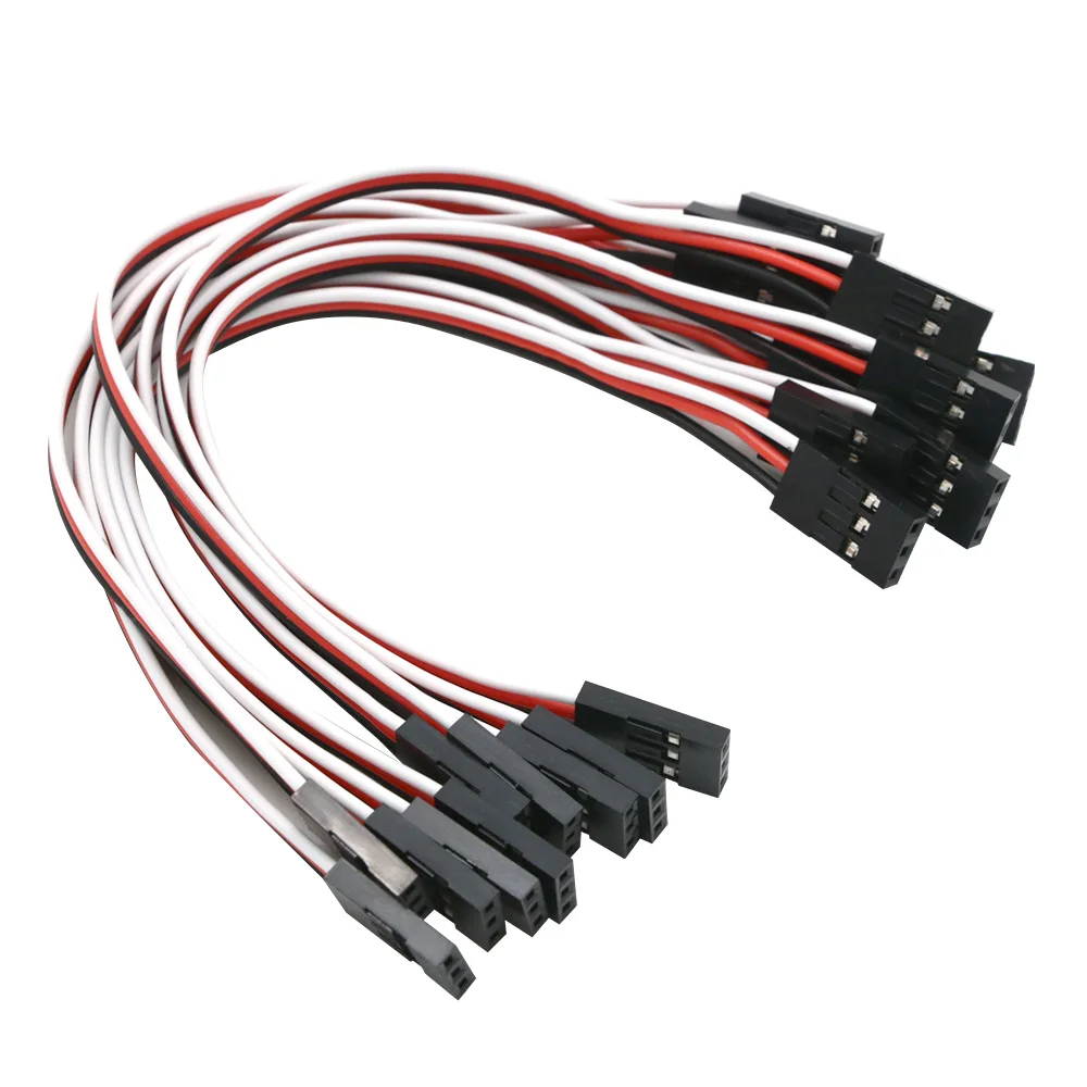 10 Chiếc 100Mm 150MM 200MM 300MM 500MM Servo Dây Nối Dài Đực Cho JR cắm Servo Nối Dài Đầu Dây Rút 10Cm