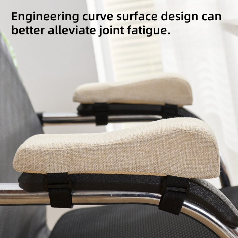 Set of 2 Memory Foam Armrest Cushions for Office/Wheelchair/Gaming Chairs - Ergonomic Pressure Relief