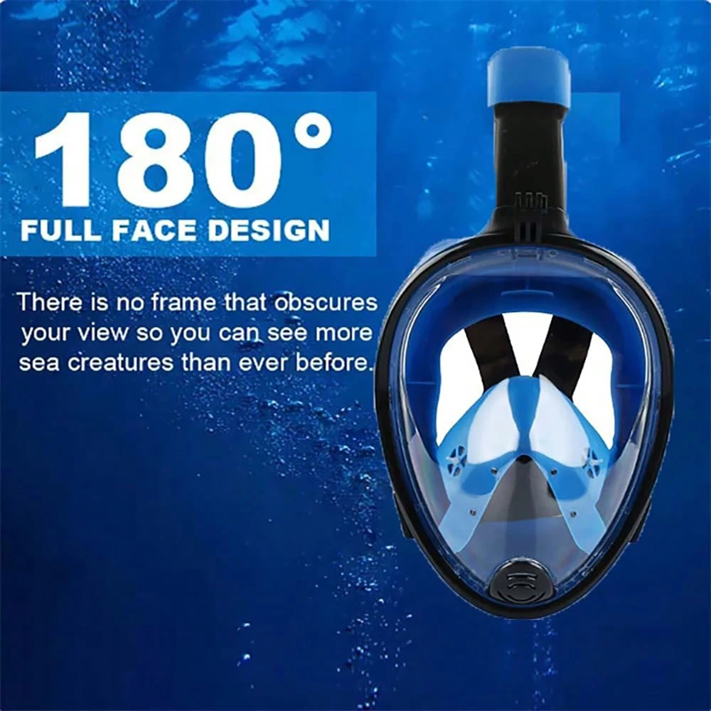 Full Face Snorkel Mask with Detachable Camera Mount,Snorkeling Swimming Diving Mask Wide View Anti-Fog Anti-Leak for Adult