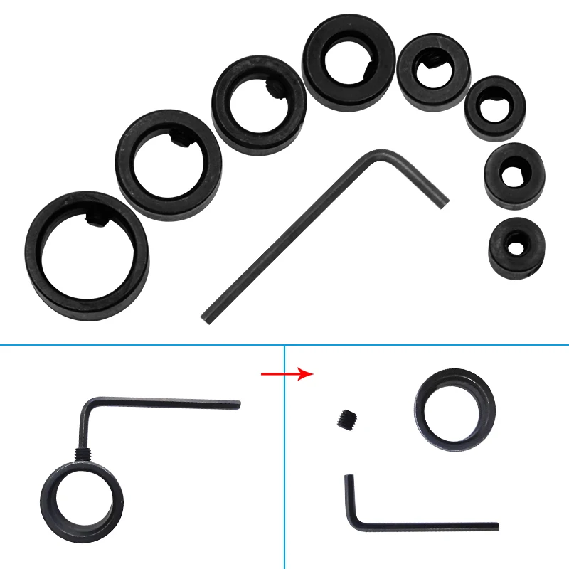 3-16mm drill bit limit ring small wrench round woodworking screw clamp positioning adjustment tool accessory set