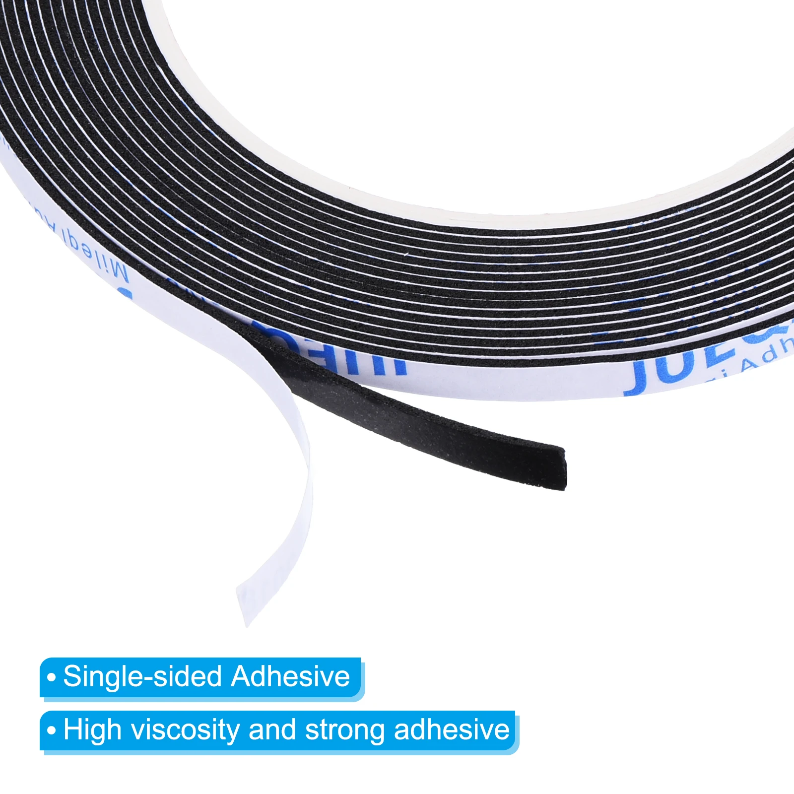 2/5m EVA Black Foam Sealing Tape Single Sided Self-adhesive Foam Insulation Tape Weather Stripping Window Door Seal Strip