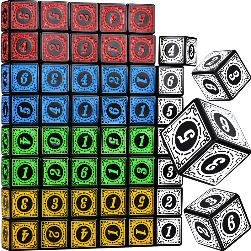 ボードゲーム、飲酒、ライアーダイス、rpg、10個用の大胆な色の6面レトロスタイルダイス