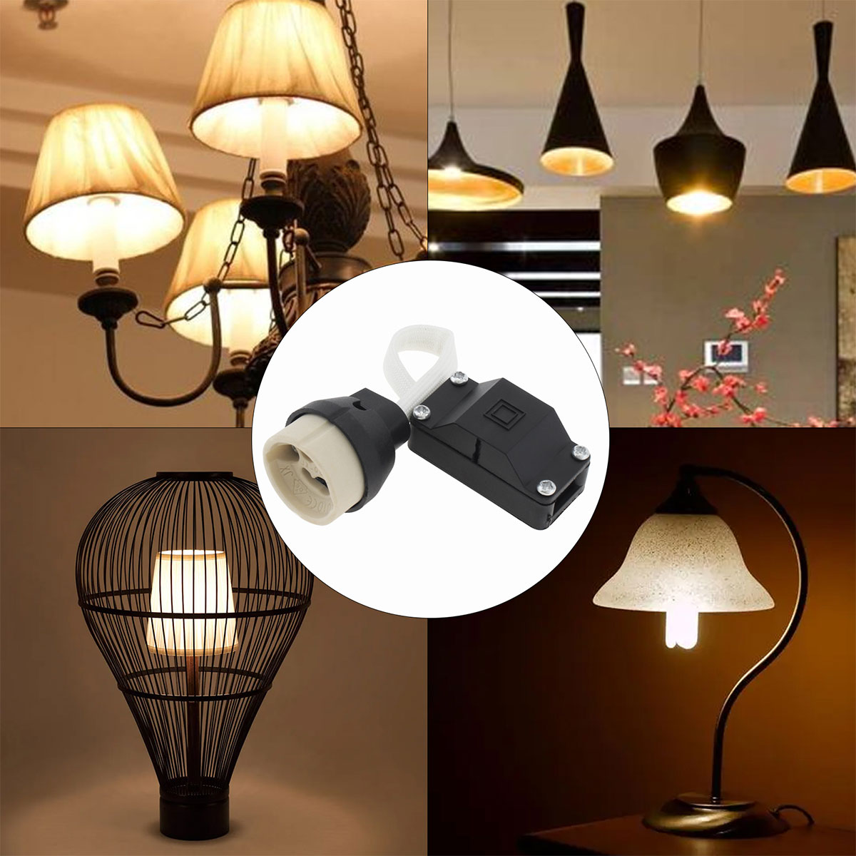 5pcs GU10 Lamp Holder 2A 250V Ceramic Lamp Bases Connector for LED Light Bulbs/Halogen Bulbs Downlight with Terminal Box Socket