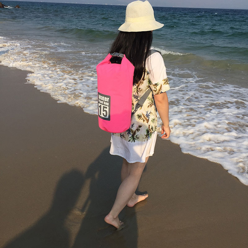 Bolsa seca à prova d'água em pvc, 5l/10l/15l/20l/30l, armazenamento dobrável para mergulho ao ar livre, praia, natação, rafting, rio, oceano