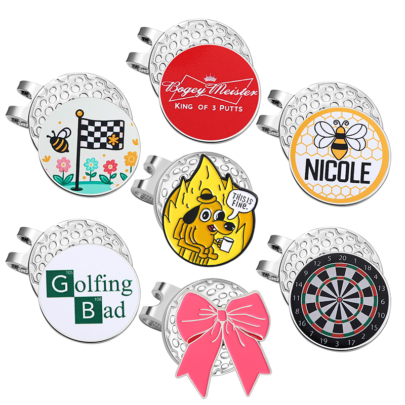 Marcador de pelota de Golf para perro, Clip magnético para sombrero, accesorios con lazo, joyería, Clip para gorra de Golf, suministros, regalo para amigo de golfista